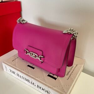 Michael Kors “Heather” Deep Fuchsia Leather Crossbody Bag